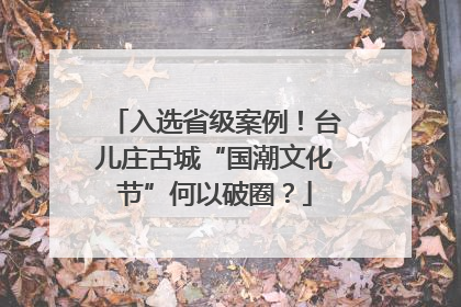 入选省级案例！台儿庄古城“国潮文化节”何以破圈？