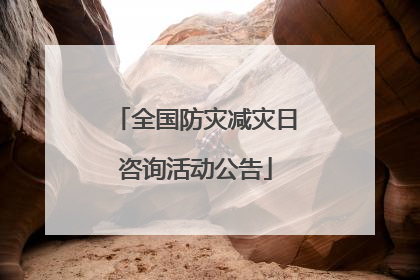 全国防灾减灾日咨询活动公告