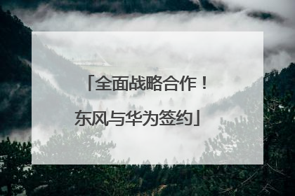全面战略合作！东风与华为签约