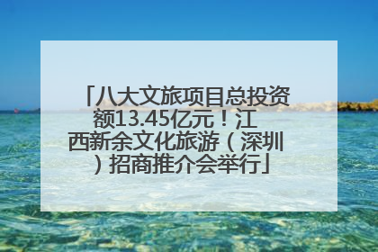 八大文旅项目总投资额13.45亿元！江西新余文化旅游（深圳）招商推介会举行