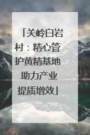 关岭白岩村：精心管护黄精基地 助力产业提质增效