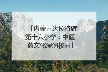 内蒙古达拉特旗第十六小学：中医药文化浸润校园