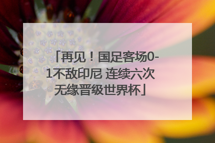 再见！国足客场0-1不敌印尼 连续六次无缘晋级世界杯
