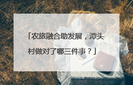 农旅融合助发展，潭头村做对了哪三件事？