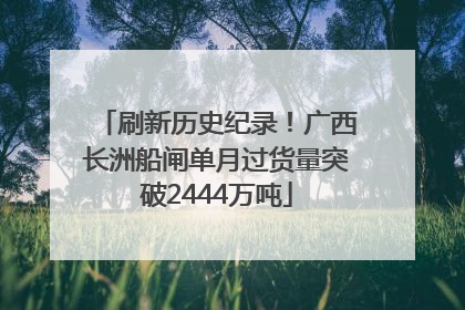 刷新历史纪录！广西长洲船闸单月过货量突破2444万吨