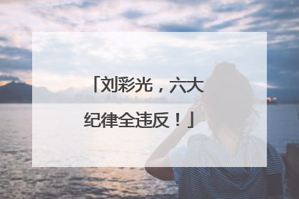 刘彩光，六大纪律全违反！