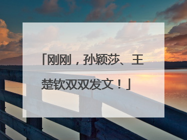 刚刚，孙颖莎、王楚钦双双发文！