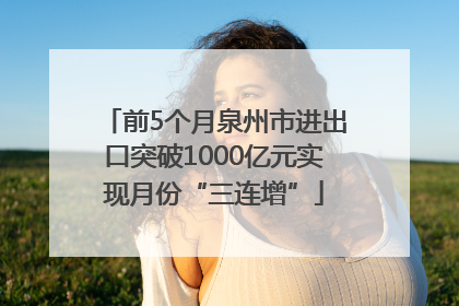 前5个月泉州市进出口突破1000亿元实现月份“三连增”