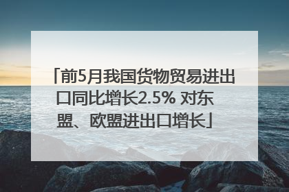 前5月我国货物贸易进出口同比增长2.5% 对东盟、欧盟进出口增长