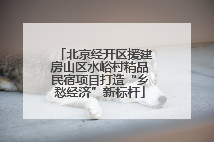 北京经开区援建房山区水峪村精品民宿项目打造“乡愁经济”新标杆