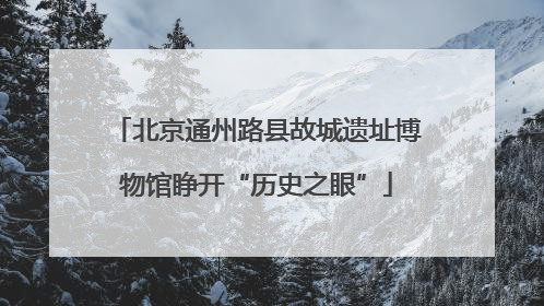 北京通州路县故城遗址博物馆睁开“历史之眼”