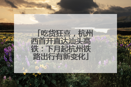 吃货狂喜，杭州西首开直达汕头高铁：下月起杭州铁路出行有新变化