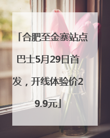 合肥至金寨站点巴士5月29日首发，开线体验价29.9元