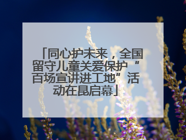 同心护未来，全国留守儿童关爱保护“百场宣讲进工地”活动在昆启幕