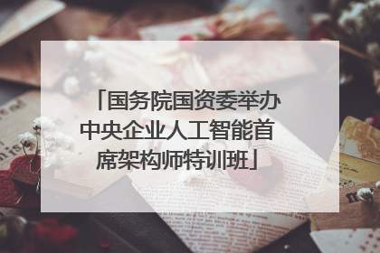 国务院国资委举办中央企业人工智能首席架构师特训班