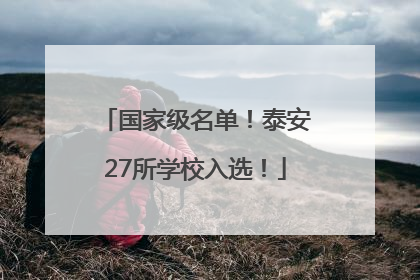 国家级名单！泰安27所学校入选！