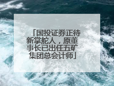 国投证券正待新掌舵人，原董事长已出任五矿集团总会计师