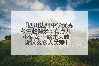 四川达州中学优秀考生赵健豪：有点儿小惊喜 一路走来感谢这么多人关爱