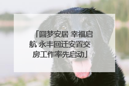 圆梦安居 幸福启航 永丰回迁安置交房工作率先启动