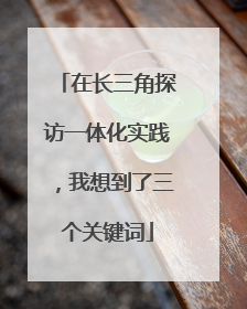 在长三角探访一体化实践，我想到了三个关键词