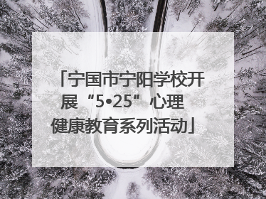 宁国市宁阳学校开展“5•25”心理健康教育系列活动