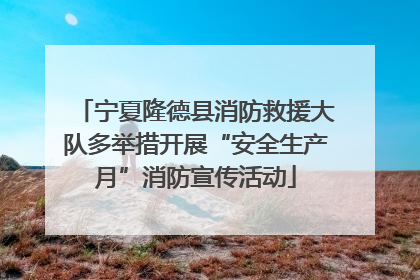 宁夏隆德县消防救援大队多举措开展“安全生产月”消防宣传活动