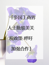 多国工商界人士批驳美关税政策 呼吁加强合作