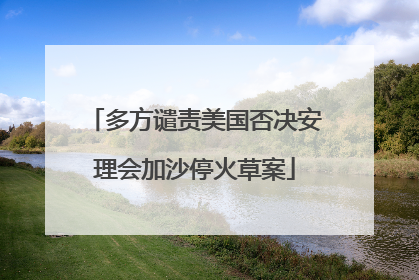 多方谴责美国否决安理会加沙停火草案