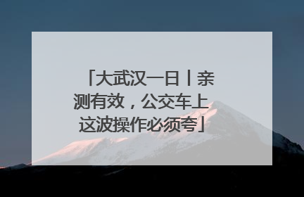 大武汉一日丨亲测有效，公交车上这波操作必须夸