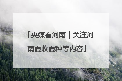 央媒看河南｜关注河南夏收夏种等内容