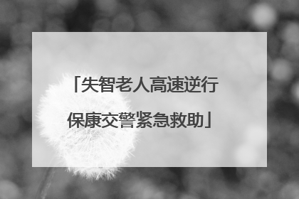 失智老人高速逆行 保康交警紧急救助