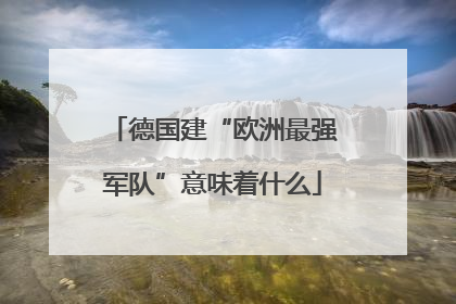 德国建“欧洲最强军队”意味着什么