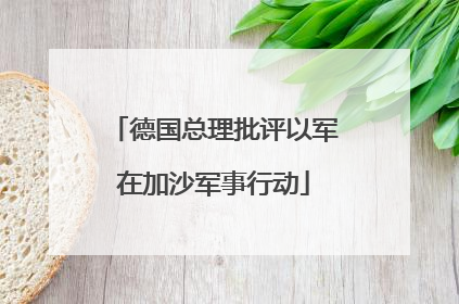 德国总理批评以军在加沙军事行动