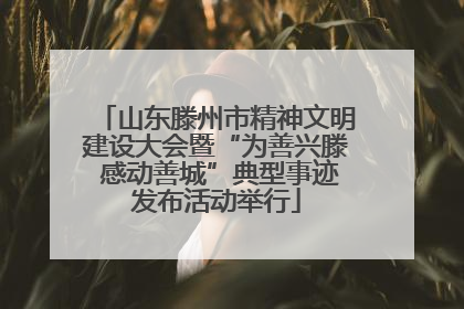 山东滕州市精神文明建设大会暨“为善兴滕 感动善城”典型事迹发布活动举行