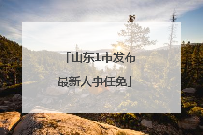 山东1市发布最新人事任免