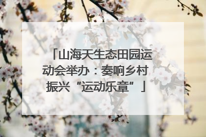 山海天生态田园运动会举办：奏响乡村振兴“运动乐章”