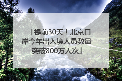 提前30天！北京口岸今年出入境人员数量突破800万人次