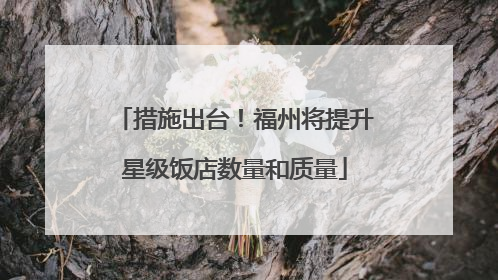 措施出台！福州将提升星级饭店数量和质量