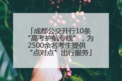成都公交开行10条“高考护航专线”，为2500余名考生提供“点对点”出行服务
