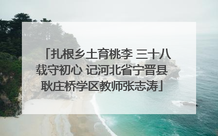 扎根乡土育桃李 三十八载守初心 记河北省宁晋县耿庄桥学区教师张志涛