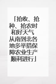 抢收、抢种、抢农时和好天气 从南到北各地多举措保障农业生产顺利进行