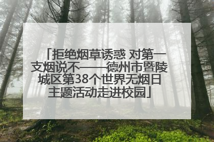 拒绝烟草诱惑 对第一支烟说不——德州市暨陵城区第38个世界无烟日主题活动走进校园