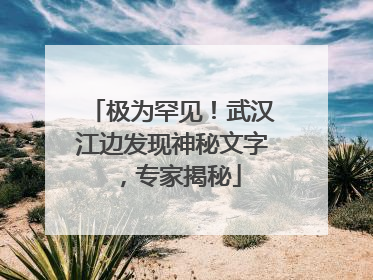 极为罕见！武汉江边发现神秘文字，专家揭秘