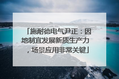 施耐德电气尹正：因地制宜发展新质生产力，场景应用非常关键