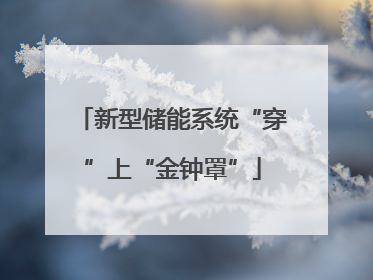 新型储能系统“穿”上“金钟罩”