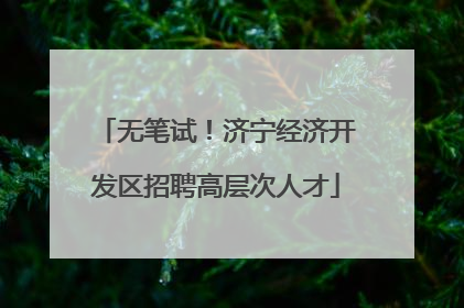 无笔试！济宁经济开发区招聘高层次人才