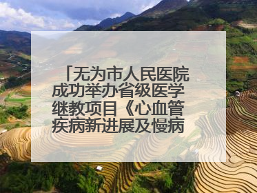 无为市人民医院成功举办省级医学继教项目《心血管疾病新进展及慢病 规范化诊疗》培训班