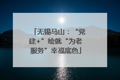 无锡马山：“党建+”绘就“为老服务”幸福底色