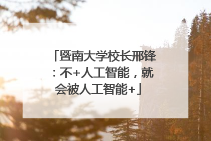 暨南大学校长邢锋：不+人工智能，就会被人工智能+