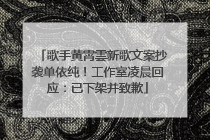 歌手黄霄雲新歌文案抄袭单依纯！工作室凌晨回应：已下架并致歉